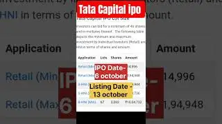 Tata Capital Ltd. IPO (Tata Capital IPO) Detail #tatacapitalipo #tatacapital #ipodetails #ipo