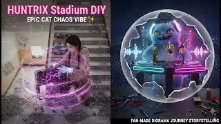 HUNTRIX Stadium DIY: Epic Cat Chaos Vibe ✨ - Fan-Made Diorama Journey #story #education #culture