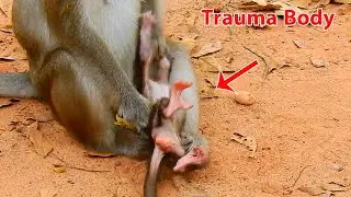 Poor baby Anissa will trauma body, Bad mom Anna strongly break her body away from milk