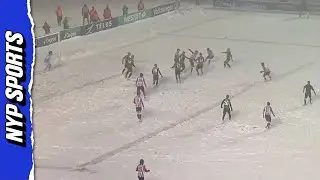 Amazing goal scored in the middle of a blizzard!