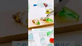 【海玻璃シーグラスネックレス】金銀フレークで和モダンな雰囲気パーツをネックレスな#shorts #seaglass #ハンドメイド #ハンドメイド作家 #手作り #シーグラス #diy #和モダン
