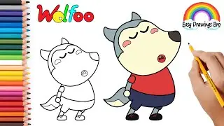 How to draw Wolfoo easy | Cute Wolf Drawing | Easy Drawings BRO