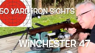 @MnShootingSports 50 yard iron sights challenge Winchester 47 single shot bolt action