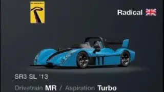 Gt7 Update 1.30.  &lsquo;13 Radical SR3 SL.