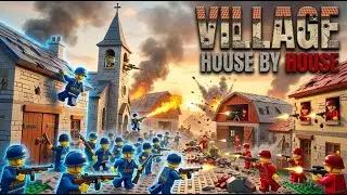LEGO Village Siege - BLUE vs RED Army Rural Combat - Epic WW2 Battle 🏘️💥