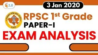 RPSC 1st Grade 2019 (3 Jan 2020) | 1st Grade Paper Exam Analysis & Asked Questions