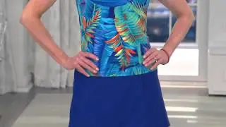 Silver by Gottex Blue Paradise Tankini w/ Faux Wrap Skirtini with Jennifer Coffey