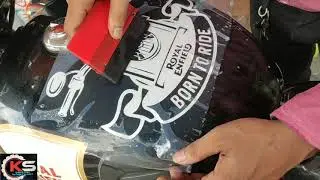 Royal Enfield Classic 350 Graphics Installation | Born to Ride custom Sticker | Krishna Sticker |