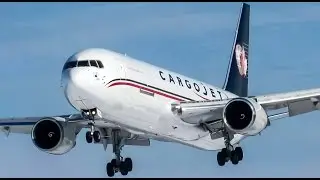 Cargojet 767-300F (B763) landing in Ottawa (YOW, CYOW)