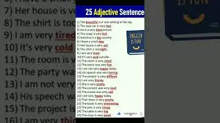 25 adjective sentences #adjective #sentences #grammar #english #vocabulary @gargilnf