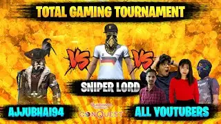 AJJUBHAI OP REACTION🤩SNIPERLORD VS ALL YOUTUBERS || QUALCOMM- GARENA FREE FIRE