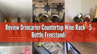 Review Drincarier Countertop Wine Rack - 5 Bottle Freestanding Modern Gold Metal Small Wine Rack - T
