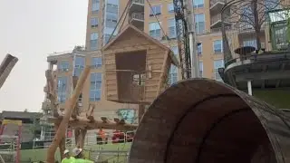 Watch now: Madison Children&rsquo;s Museum installs outdoor climbing structure