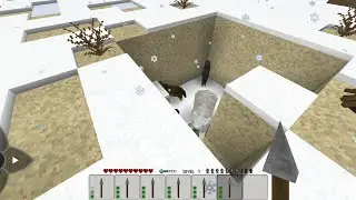 Survivalcraft 2 testando quantas lanças de pedra precisa para matar um urso polar