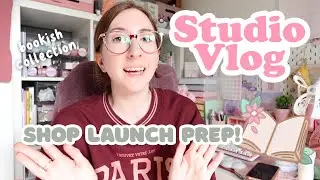 Small business studio vlog 🌸 shop launch prep 📖 stickers, prints & Kindle inserts 💕