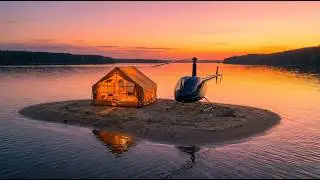 Helicopter Camping on a Wild Island!