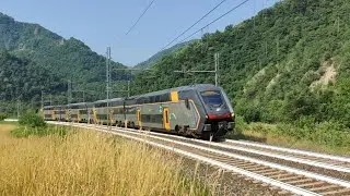 Treni col paesaggio estivo località Pietrabissara e Rigoroso! 4K UHD