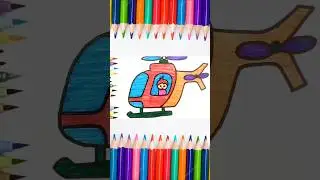 How to Draw a Colorful Helicopter | Step-by-Step Drawing & Coloring, painting #art #magicpapaart