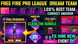 Free fire pro league Dream team Event|100%Best team|Power up redemption free fire