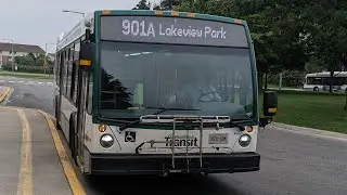 DRT Nova bus LFS on Route 901A Pulse Simcoe To Lakeview park Ave