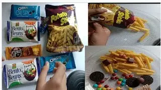 Orio potato sticks chocolate chip cookies opening || open crunchy voice... @Yummysnacks123..