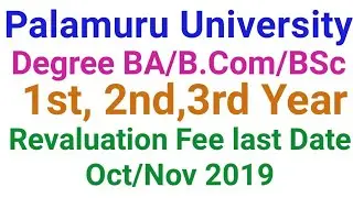 PU Degree Revaluation Fee Date 2020 | PU Degree 1st 2nd 3rd year Revaluation Fee last date 2019
