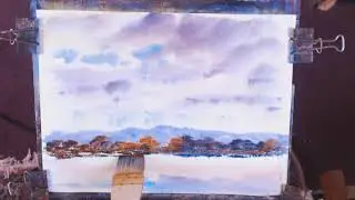 Flooded landscape tutorial with watercolour