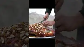 🔥🍖 Afghan Mountain Feast 🏔️ | Roasted Camel with Chili Qabuli Glaze | Smart Knife ASMR Cut ✨