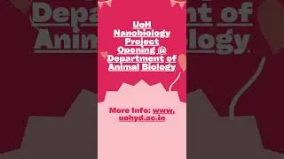 UoH nanotechnology project opening at Dept of Animal Biology  #lifescience  #biology #job #shorts