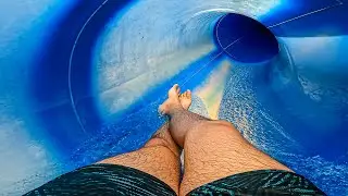 Transparent Blue Water Slide at Thermalpark Dunajsk&aacute; Streda