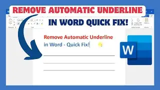 Remove Automatic Underline in Word  Quick Fix!