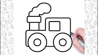 How to Draw a Toy Train Step by Step | Easy Toy Train Drawing For Kids