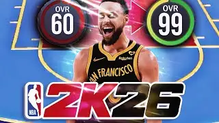 NBA 2K26 STEPH CURRY 60 to 99 OVR NO MONEY SPENT! BEST PG BUILD 2K26