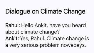 Dialogue on Climate Change | Easy English Dialogue Writing for Students | For Exam Preparation