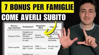 7 BONUS con ISEE BASSO nel 2024