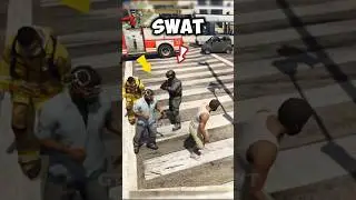 If You Get Attacked in Front of SWAT Officers in Every GTA Game  #gta #gtaonline