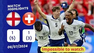 England vs Switzerland 5 - 3 Full Penalty-Shootout! Highlights: Palmer, Bellingham, Sch&auml;r  EURO 2024