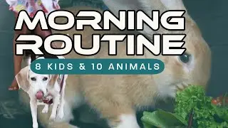 MORNING ROUTINE with 8 KIDS and 10 ANIMALS || large family pets routine || mom of 8