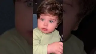 Cute baby look his green  eyes ❣️😘