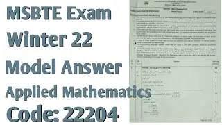 22204 Winter 22 Model Answer | Applied Mathematics Solution W22 #nitinbhoye #appliedmathematicssolut