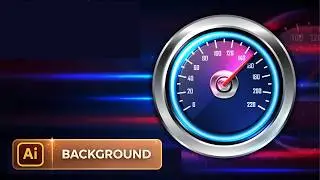 Part 1. Vector illustration speed art. Speedometr making.