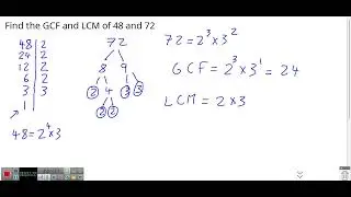 GCF and LCM using prime factorization and exponents