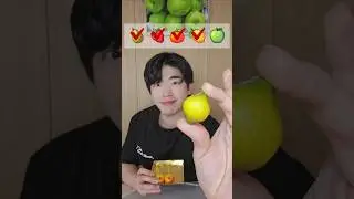 Emoji mukbang with fruit shaped marzipan 🇳🇱 😋🍊 #emojichallenge