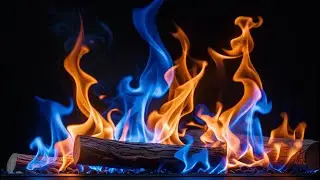 Soothing Blue Flame Fireplace Ambience for Sleep, Meditation and Stress-Free Night