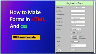 HTML program to create a Registration Form || html में फॉर्म कैसे बनाये #html