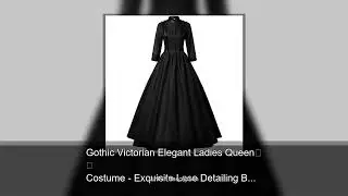 Gothic Victorian Elegant Ladies Queen Costume - Exquisite Lace Detailing Ball Gown, High-Qualit