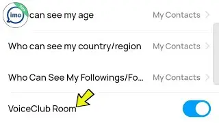 Enable Voice Club Room Settings in Imo Beta App