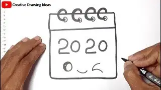 Happy New Year Calendar Drawing Step by Step | How to Draw a Calendar | Creative Drawing Ideas