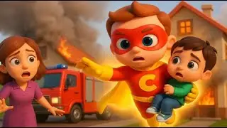 Big Fire Rescue! 🚒 3D Animation Full Hindi Story! Ambulance & police Car Supper Hero for Kids