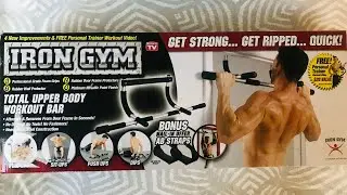 Iron Gym Pull Up Bars - Total Upper Body Workout Bar for Doorway, Adjustable Width Locking